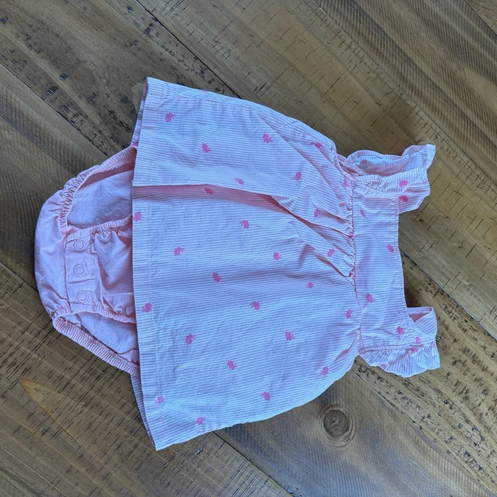 Carter's Pink Striped Baby Dress with Diaper Cover